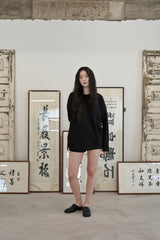 HEAVY-TERRY BALLOON SWEAT BOX TEE (Black)