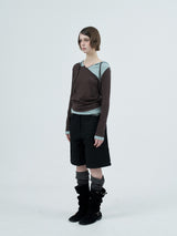 check pocket half carpenter pants