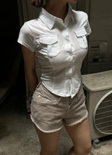 Bipocket  Half Shirts  slim