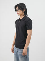 Slim collar half-knit 3color
