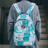 vintage patchwork backpack green