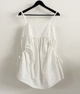 Sinia Square-Neck Floral Shirring Pocket Ribbon Mini Sleeveless Dress 3 Colors