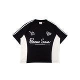 PEANUT STAIN - Active Duo Side Cursive Black Boxy Oversized Tshirt