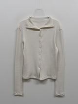 Rib Mock Neck Cardigan T-Shirt