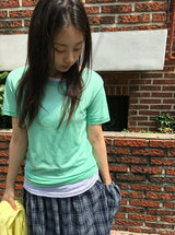 26SS★ [BAONHAUS] セイディンテンセルレイヤード半袖Tシャツ