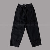 TR2508 non-span incision wide black jeans (S ~ L)