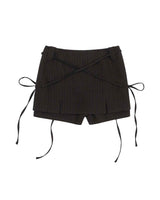 Ribbon Tied Mini Skirt Pants _ BROWN