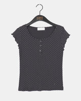 シュードドットスナップボタン半袖Tシャツ