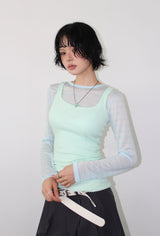 HAZY SLIM LONG SLEEVELESS