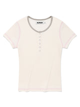 STITCH POINT SLIM FIT T-SHIRT [IVORY]
