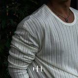 [HFORUS MADE]Forus Knitted pleats U - kneck long sleeves IN IVORY