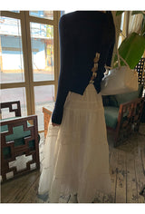 Back White Bow Long Sleeve Knit T-shirt