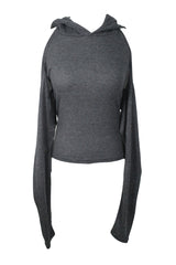 [春] - Drape hood T (Black/Gray)