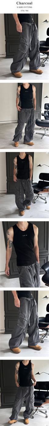 [Unisex] デザートベルトウォッシングカーゴパンツ(3color)