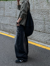 ハクウォッシングワイドデニムパンツ