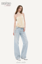 Shine halter chiffon blouse tube top