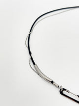  Leather chain layered clip necklace