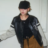 [NF] MALLOW VARSITY LEATHER JACKET (BLACK)_F23ZA939
