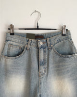 light sand denim wide long pants