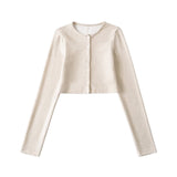 Basic Round Crop Knit Cardigan