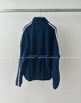 Fleece track semi zip-up sweatshirt