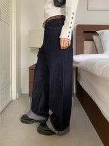 Penny Red Stitch Raw Wide Denim Pants