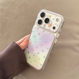 [1+1BOGO]カラフル ポルカドット ゴールド アクセント フルカバー iPhone ケース (iPhone 14–17 Series)
