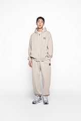 25SS BOX BASIC LOGO HOODIE ZIP UP ESSENTIAL BEIGE