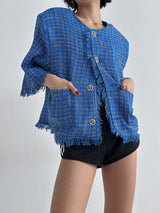 3 TAP Check Tweed Short Sleeve Jacket (2color)