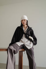 Wool zipup jumper, Black