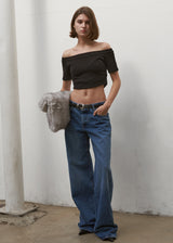 OFFSHOULDER LAYERED TOP_ BLACK