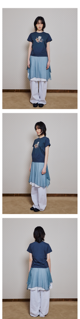 スリーベイビーキャッツスリムTシャツ - チャコール