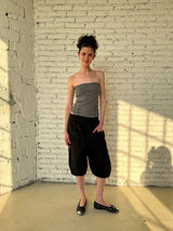 "That's neat – Vintage Relaxed-Fit Double-Breasted Knit Tube Top (Grey)