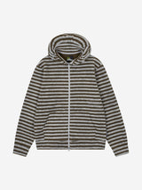 S.T.C. ストライプフリースマフラージップアップ (KHAKI)