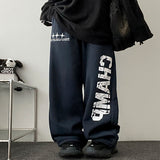 Bump Lettering wide string napping banding wide pants