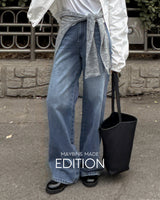 [MADE] Zen incision wide denim pants
