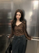 [SHOPPERMADE] Sucre Cotton Eyelet Crop Cardigan (5color)