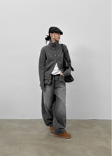 [MADE] Rieto High Neck Wool Knit Cardigan