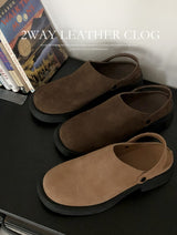 Another 2WAY Leather Clog Shoes (2color)