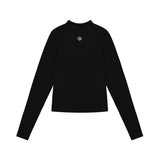 LOGO STITCH WOOL MOCK NECK WARMER TEE