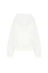 09 Numbering hooded zip-up, White