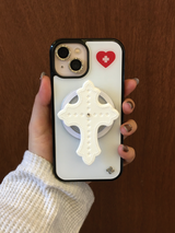 [Glass] Cross Heart Case