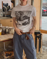 グランジ ヴィンテージ フォト プリント ショートスリーブ Tシャツ