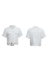 Pearl Trim Denim Shirt