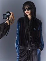トライバルベルベットフード(ブラック)