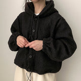 ダリ ウール ストリング アバント スナップ フード付き ジャンパー