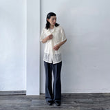 Textured Wide-Leg Trousers