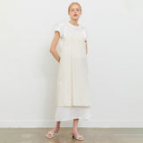 RIBBON STRAP LAYERED SLEEVELESS ONE PIECE CREAM