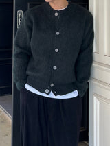 Brush wool cardigan