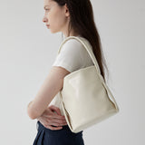 TEMZ bucket leather tote bag / Cream Ivory